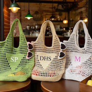 Custom Initial Beach Bag, Personalized Straw Tote for Women, Bridal Shower Gift, Bachelorette Party Favors, Raffia Beach Bag