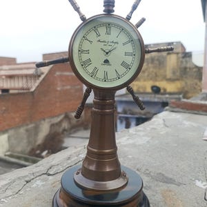 Brass Ship Telegraph with Anchor Penholder: Nautical Maritime Decor