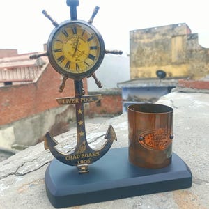 6&quot; Maritime brass  Ship telegraph with Anchor and penholder. Engine Telegraph /Nautical Marine Telegraph Collectible Room & Office Décor