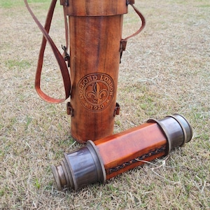 Antique Brass Telescope: Nautical Spyglass with Wooden Tripod Stand - Maritime Decor - Captain’s Gift - Vintage Nautical Collectible - Ship
