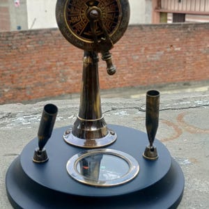 6&quot; Maritime brass  Ship telegraph with compass and penholder. Engine Telegraph /Nautical Marine Telegraph Collectible Room & Office Décor