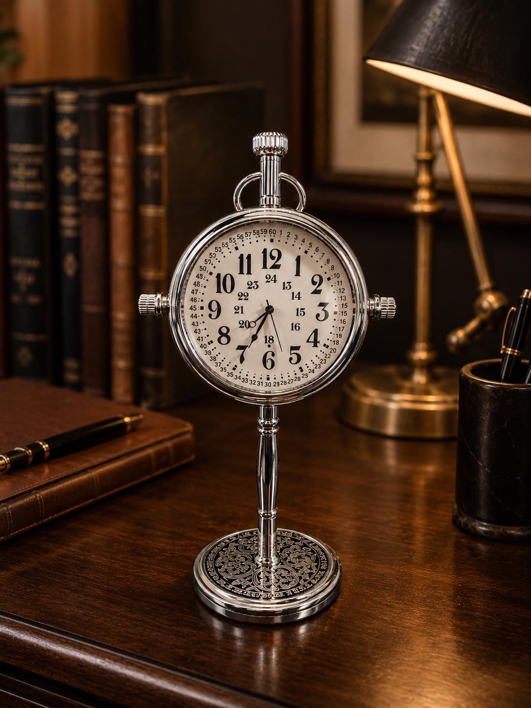 Personalized Nickel Finish Table Clock Engraved Birthday Gift Custom ...
