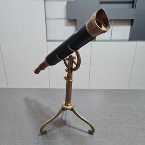 14-Inch Antique-Style Telescope with Genuine Brass Tripod office Classic Nautical Spyglass – Portable Brass Telescope for Collectors & Décor