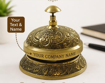 Timbre de recepción de latón ornamentado - Timbre de recepción de hotel, timbre de mostrador de servicio, timbre de tienda victoriano