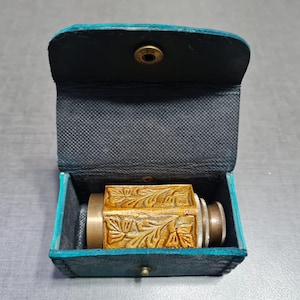 Antique Brass Telescope: Nautical Spyglass with Leather Case