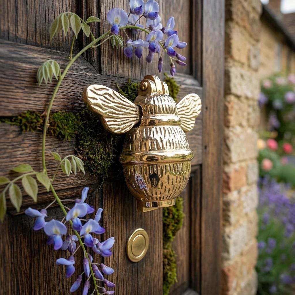 Brass Bumblebee Door Knocker, Unique Front Door Hardware for Home ...