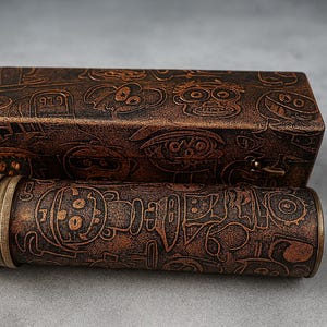 Brass Kaleidoscope with Leather Case – Antique Style Handmade Collectible