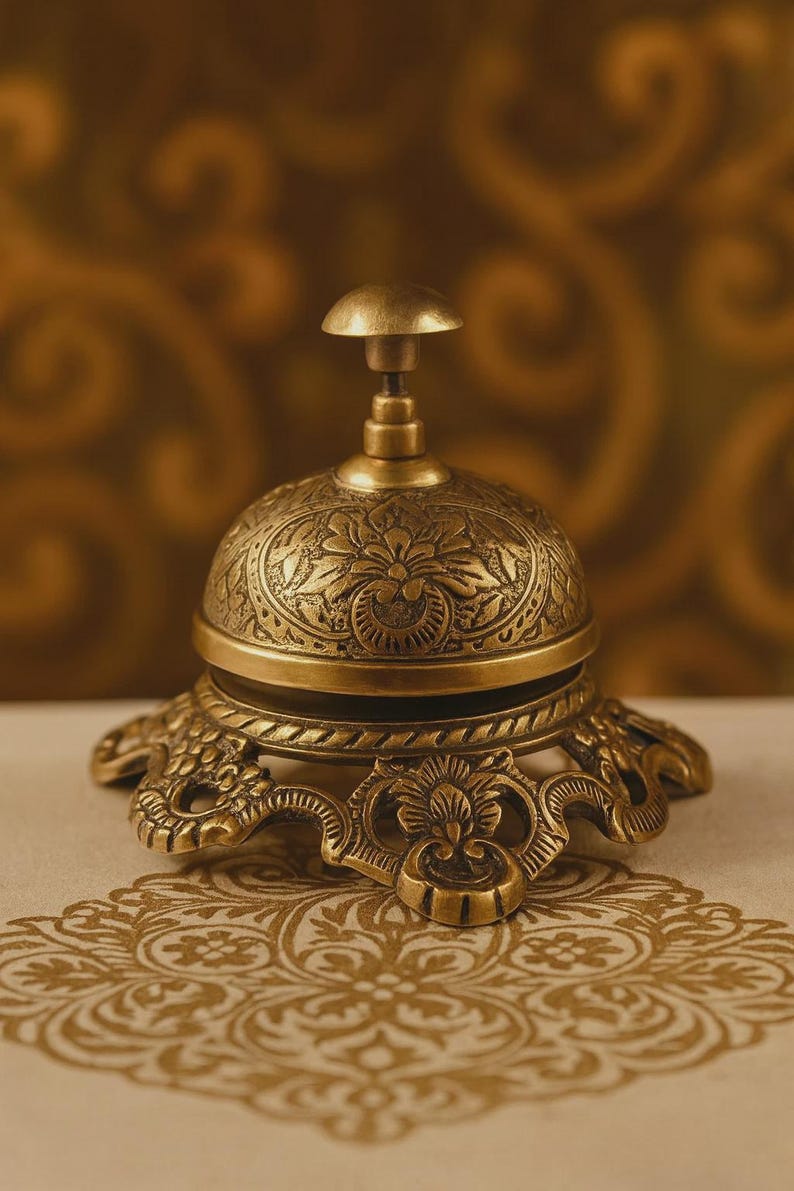 Vintage Brass Table Bell – Antique Desk Call Bell, Retro Home Decor ...