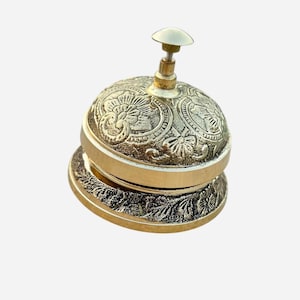 Brass Hotel Reception Bell • Vintage Table Bell • Art Deco Style Desk Bell Gift Idea