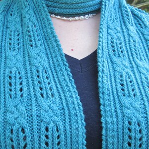 Knit Scarf Pattern:  Yabu Cable Lace Scarf Knitting Pattern