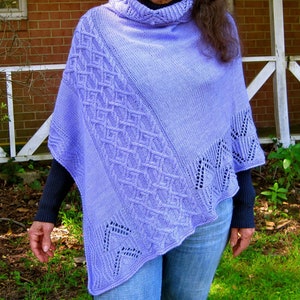 Knit Poncho Pattern:  Deb&#39;s Cabled Poncho Knitting Pattern