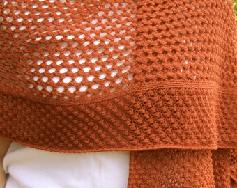 Knit Shawl Pattern:  Honor Cat's Lace Shawl