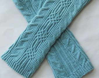 Knit Mitt Pattern:  Presque Isle Long Fingerless Mitt Knitting Pattern