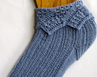 Knit Sock Pattern:  Chelsea Beaded Cuff Sock Knitting Pattern