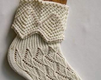 Knit Sock Pattern:  Barcelona Beaded and Lace Sock Knitting Pattern