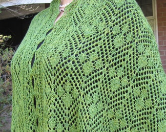 Knit Light Shawl Pattern:  Seki Lace Lightweight Shawl Knitting Pattern