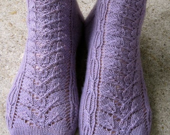 Knit Sock Pattern:  Cado Leaf n' Cable Sock Knitting Pattern