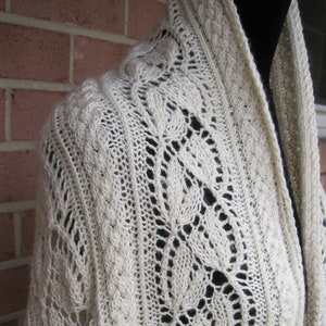 Knit Shawl Pattern: Cabled Dayflower Shawl Knitting Pattern image 1