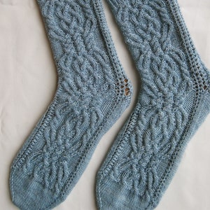 Knit Sock Pattern:  Timmins Cabled Sock Knitting Pattern