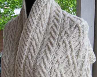 Knit Shawl Pattern: Cross Keys Fisherman - Like Knitting Shawl Pattern