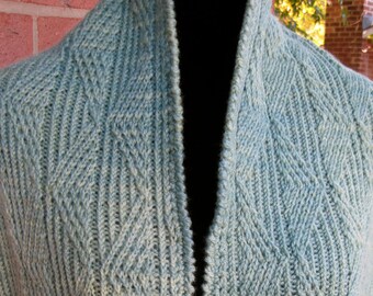 Knit Shawl Pattern:  Mandelbrot Twisted Shawl Knitting Pattern