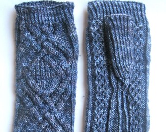 Knit Mitt Pattern:  Loch Ness Fingerless Mitts Knitting Pattern