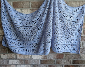 Knit Shawl/Stole/Scarf:  Diamants Shawl Knitting Pattern