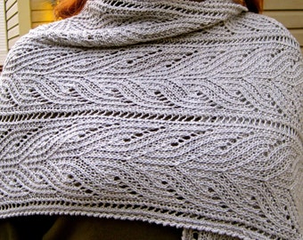 Knit Wrap Pattern:  Climbing Vine Lace Wrap Shawl Pattern