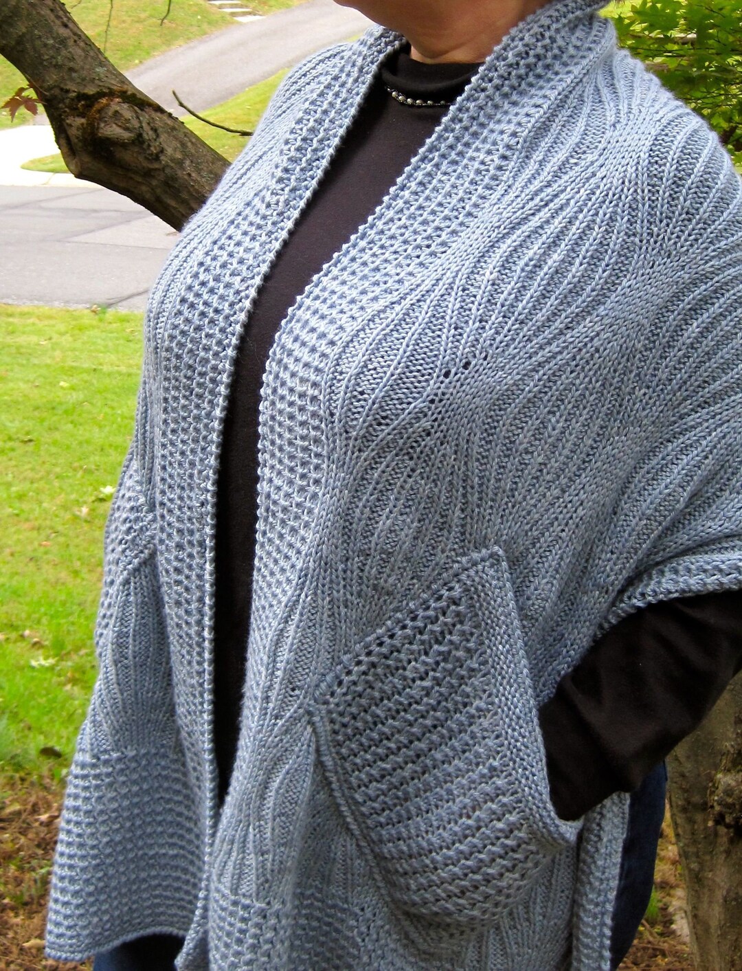 Jenna Pocket Shawl Knitting Pattern: Twisted Stitch Design (PDF Pattern ...