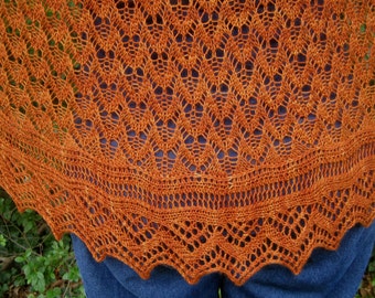 Lace Knit Shawl Pattern: Bruray Wingspan Design (PDF Pattern)