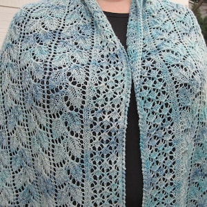 Knit Shawl Pattern:  Red Bud Lace Shawl Knitting Pattern