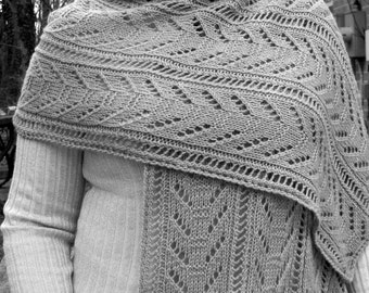 Easy Knit Shawl Pattern: Beginner Ladder Stitch (PDF Pattern)