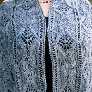 Knit Shawl Pattern: Mito Cable Lace Shawl Knitting Pattern image 2