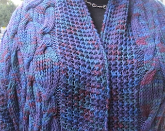 Knit Shawl Pattern:  Warm Tahoe Pocket Shawl