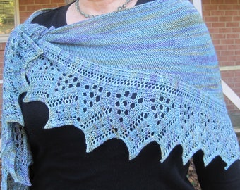 The Rhodes Shallow Long Wingspan Crescent Shawl Knitting Pattern