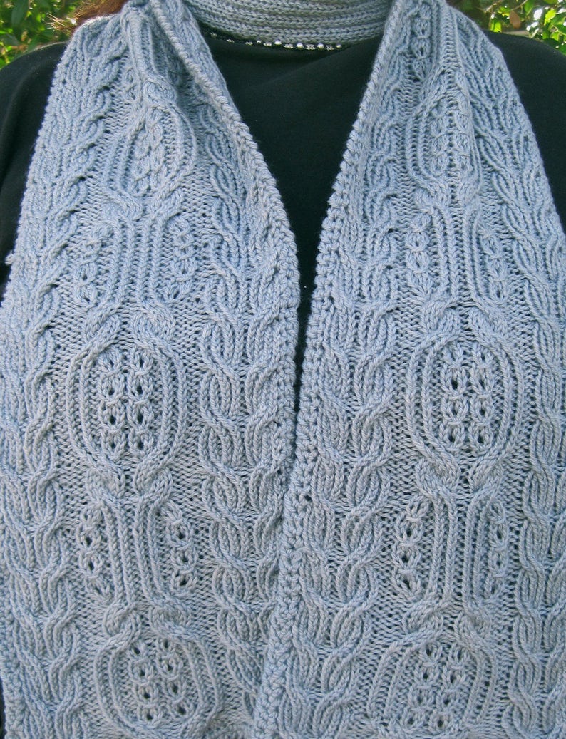 Knit Scarf Pattern: Kofu Turtleneck Cabled Scarf Knitting Pattern image 5