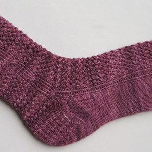 Knit Sock Pattern: Twisted Mesh and Side Cable Knitted Sock Pattern image 2