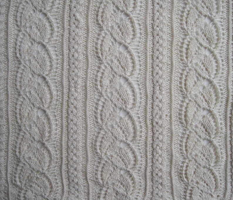 Knit Shawl Pattern: Cabled Dayflower Shawl Knitting Pattern image 2