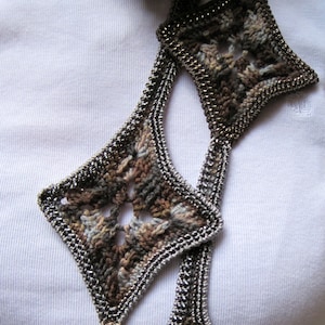 Crochet Scarf Pattern: Not Your Granny's Granny Square Bead Crochet Scarf Pattern/Tutorial image 3