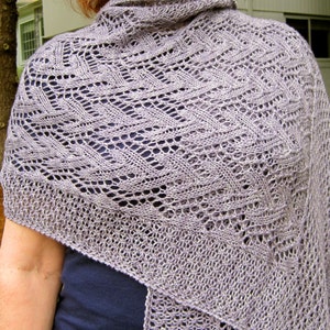 Knit Wrap Pattern:  Love Mother Nature Lace Shawl Knitting Pattern