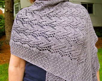 Knit Wrap Pattern:  Love Mother Nature Lace Shawl Knitting Pattern