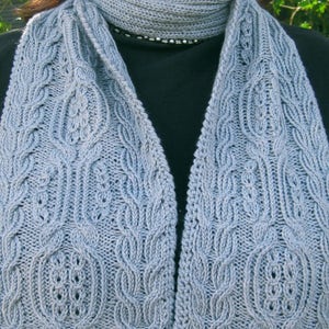 Knit Scarf Pattern: Kofu Turtleneck Cabled Scarf Knitting Pattern image 2