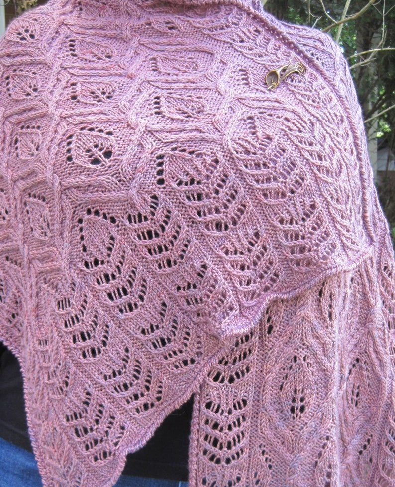 Knit Shawl Pattern: Nagota Cable Lace Shawl Knitting Pattern - Etsy