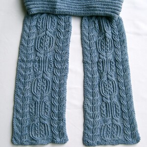 Knit Scarf Pattern: Kofu Turtleneck Cabled Scarf Knitting Pattern image 4