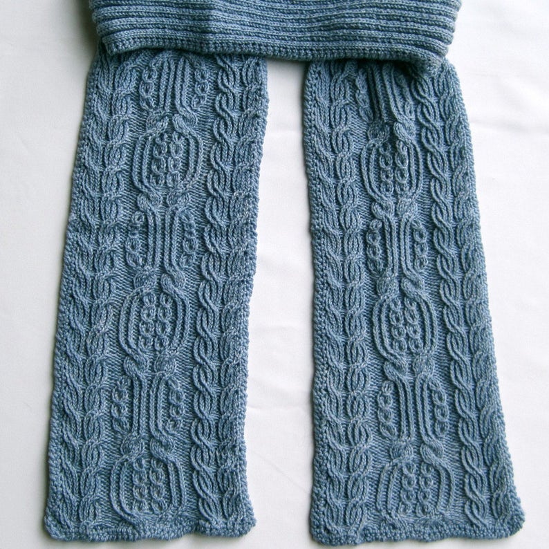 Knit Scarf Pattern: Kofu Turtleneck Cabled Scarf Knitting Pattern image 4