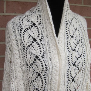 Knit Shawl Pattern: Cabled Dayflower Shawl Knitting Pattern image 3