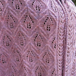 Knit Shawl Pattern:  Nagota Cable Lace Shawl Knitting Pattern