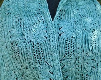 Japanese Knit Shawl Pattern: Matsuyama Japanese Lace Shawl Knitting Pattern