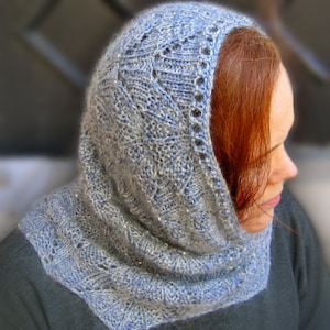 Knit Cowl Pattern:  Bead Knitted Cowl (Wimple) Knitting Pattern