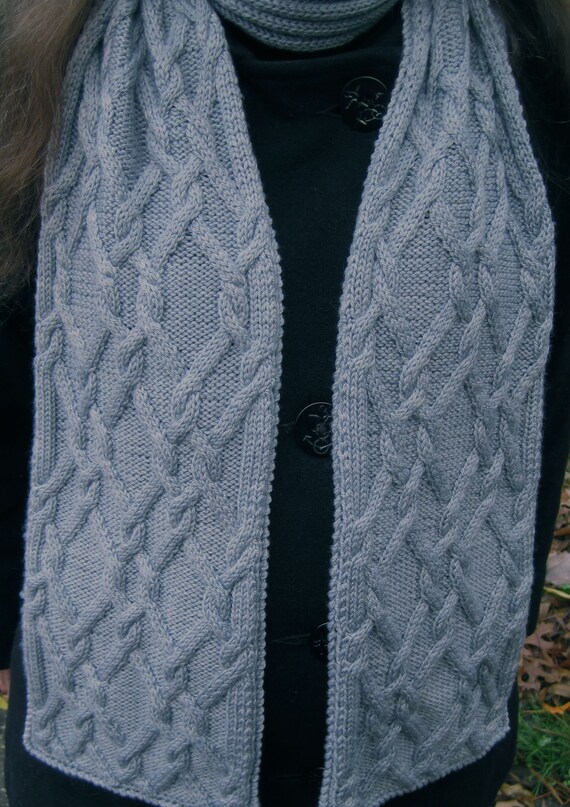 【KIMMATIN】CUT OUT WOOL KNIT MUFFLER Knit Scarf Pattern: Sloich Cabled Scarf Knitting Pattern - Etsy